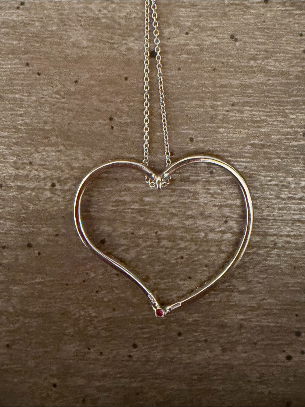 Roberto Coin Open Heart Diamond Pavé Necklace - white gold Chain - Picture 3 of 3